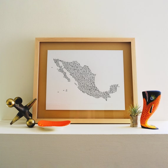 Mexico Map Art Print