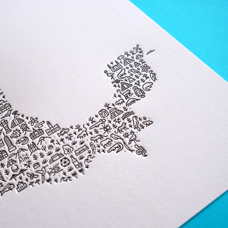 Mexico Letterpress Map Art Print image 4