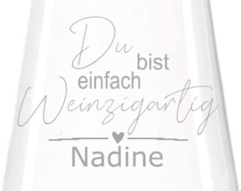 Weinglas  LEONARDO inkl. individuelle Gravur Weinzigartig Wunschgravur Hochzeit Geburtstag Weihnachten Geschenk 400ml 560ml