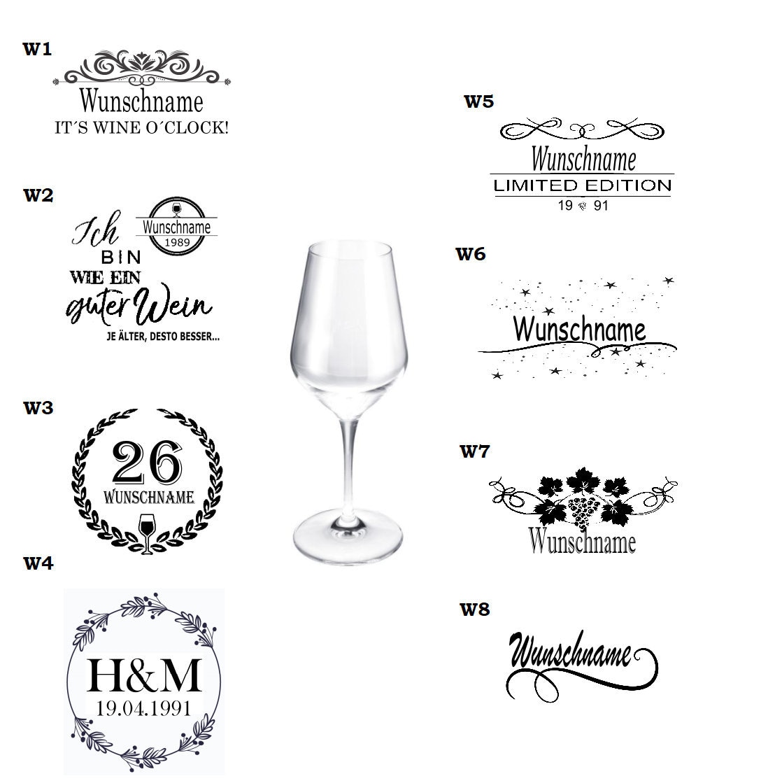 Weinglas individuelle Gravur Wunschgravur Hochzeit Geburtstag Etsy