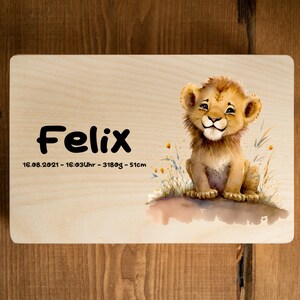 Erinnerungskiste Erinnerungsbox 40x30/30x20cm Löwe Elefant Gepard Fuchs Baby Junge Mädchen Kind Geburt Taufe Geschenk