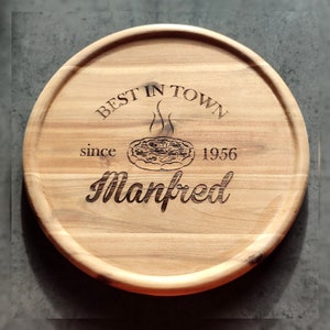 Pizza plate cutting board plate wooden plate acacia engraving gift 32 cm custom engraving engraving gift birthday pizza
