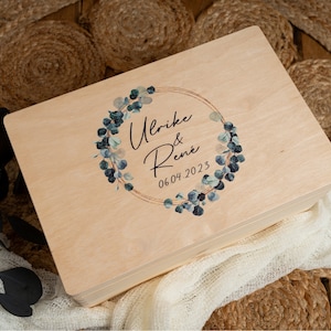 Memory Box Wedding Eucalyptus Euka Baby Birth Baptism Gift 40x30/30 x 20 cm