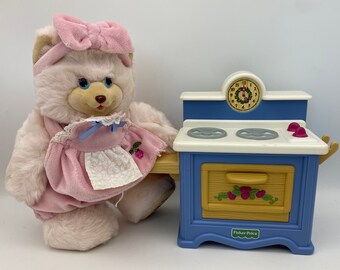 Briarberry Bear, Sweet Sarahberry, Kitchen Range, Apron, Headband with Bow, Vintage and Collectable
