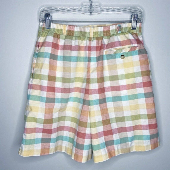 VTG Pastel Check Golf Shorts Size Small? High Ris… - image 3