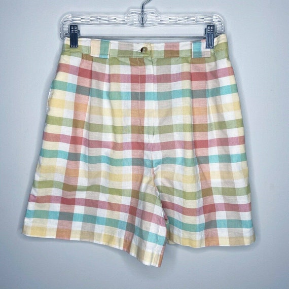 VTG Pastel Check Golf Shorts Size Small? High Ris… - image 1