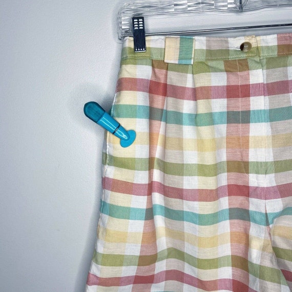 VTG Pastel Check Golf Shorts Size Small? High Ris… - image 2