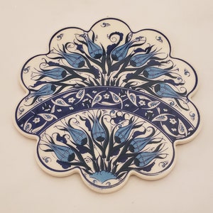 Handmade Turkish Ceramic Daisy Trivet B2