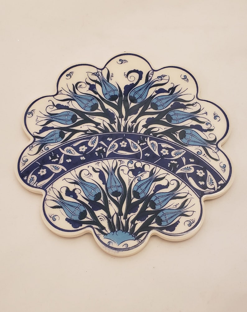 Handmade Turkish Ceramic Daisy Trivet B2