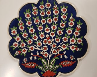 Handmade Turkish Ceramic Daisy Trivet