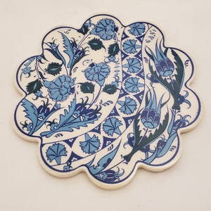 Handmade Turkish Ceramic Daisy Trivet B3