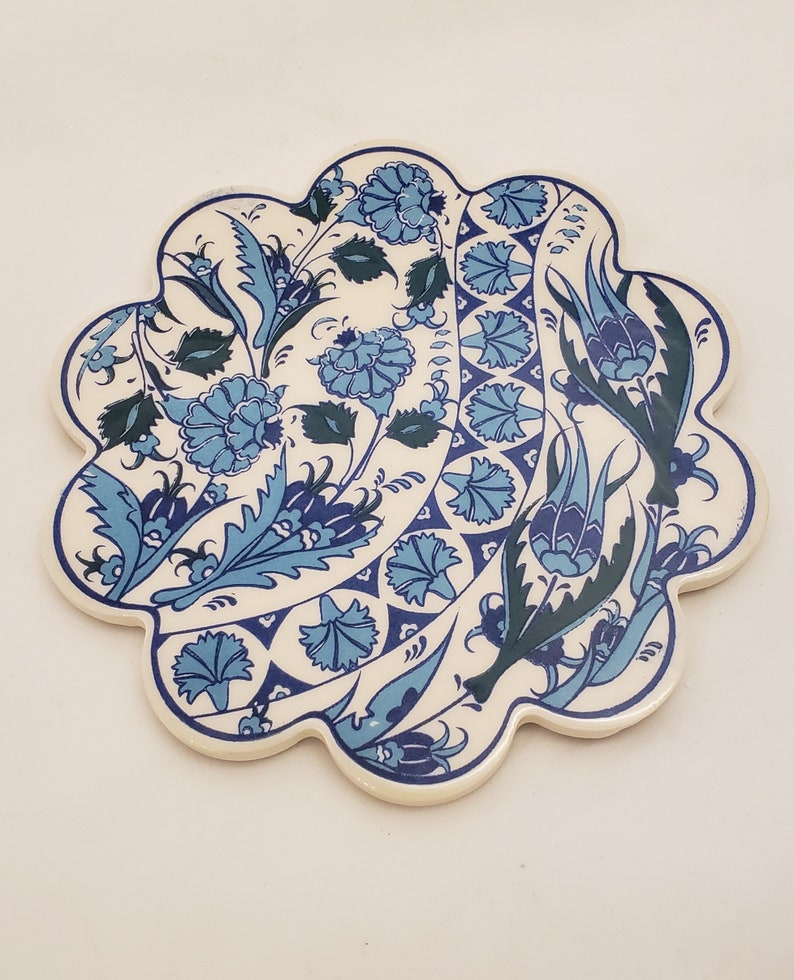 Handmade Turkish Ceramic Daisy Trivet B3