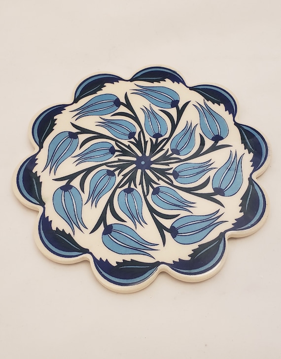 Handmade Turkish Ceramic Daisy Trivet