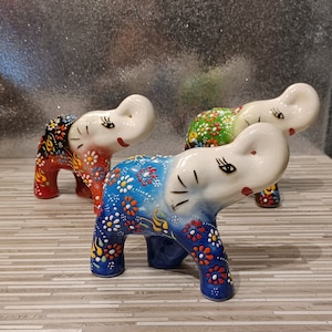 Handmade Ceramic Baby Elephant Decor