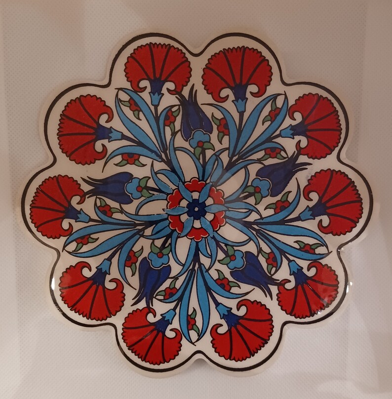 Handmade Turkish Ceramic Daisy Trivet B9