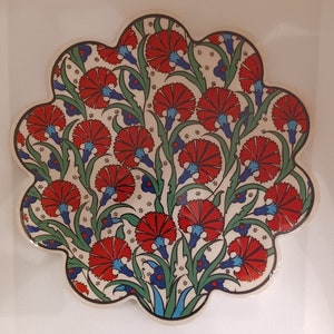 Handmade Turkish Ceramic Daisy Trivet B10