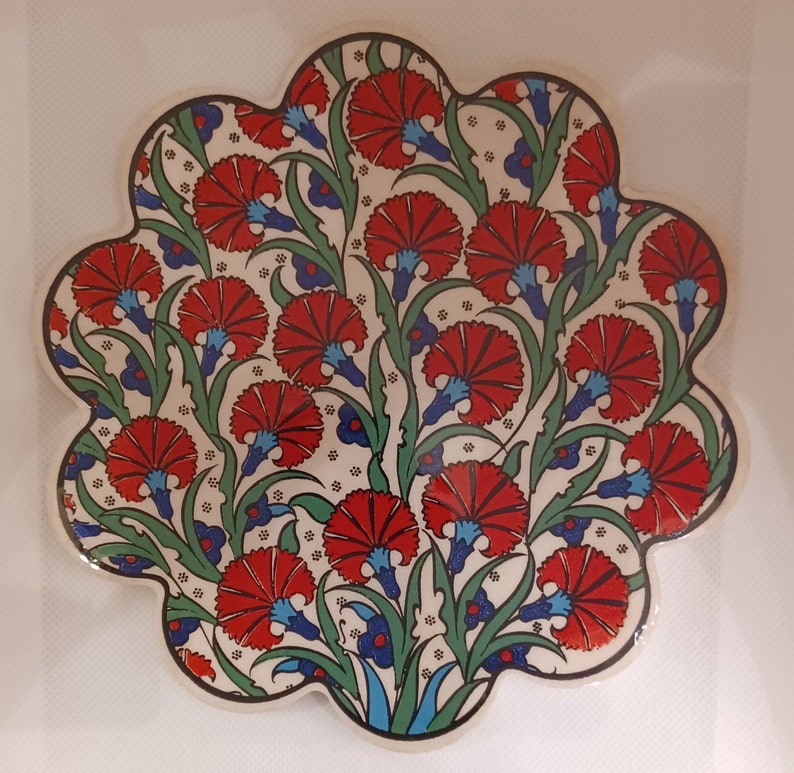 Handmade Turkish Ceramic Daisy Trivet B10