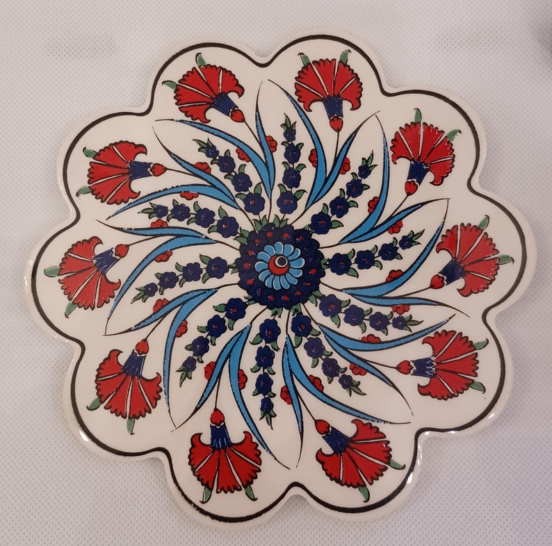 Handmade Turkish Ceramic Daisy Trivet B8