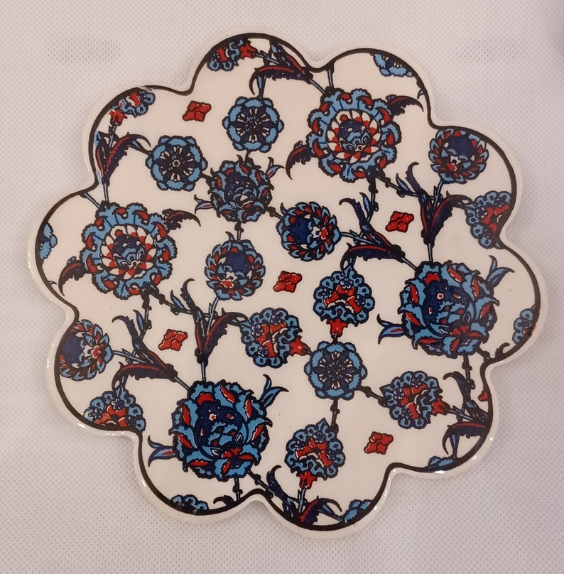 Handmade Turkish Ceramic Daisy Trivet B5