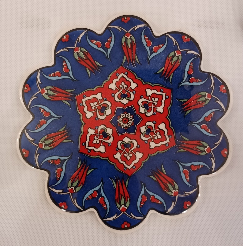 Handmade Turkish Ceramic Daisy Trivet B6