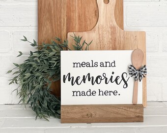 Meals and Memories Made Here Sign, Mother's Day Gift, Mother's Day Sign, Kitchen Sign, Farmhouse Kitchen Decor, Kitchen Decor Sign