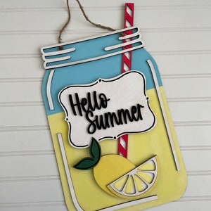 Front Door Decor, Hello Summer Door Hanger, Summer Door Decor, Summer Porch Decorations, Summer Door Wreath