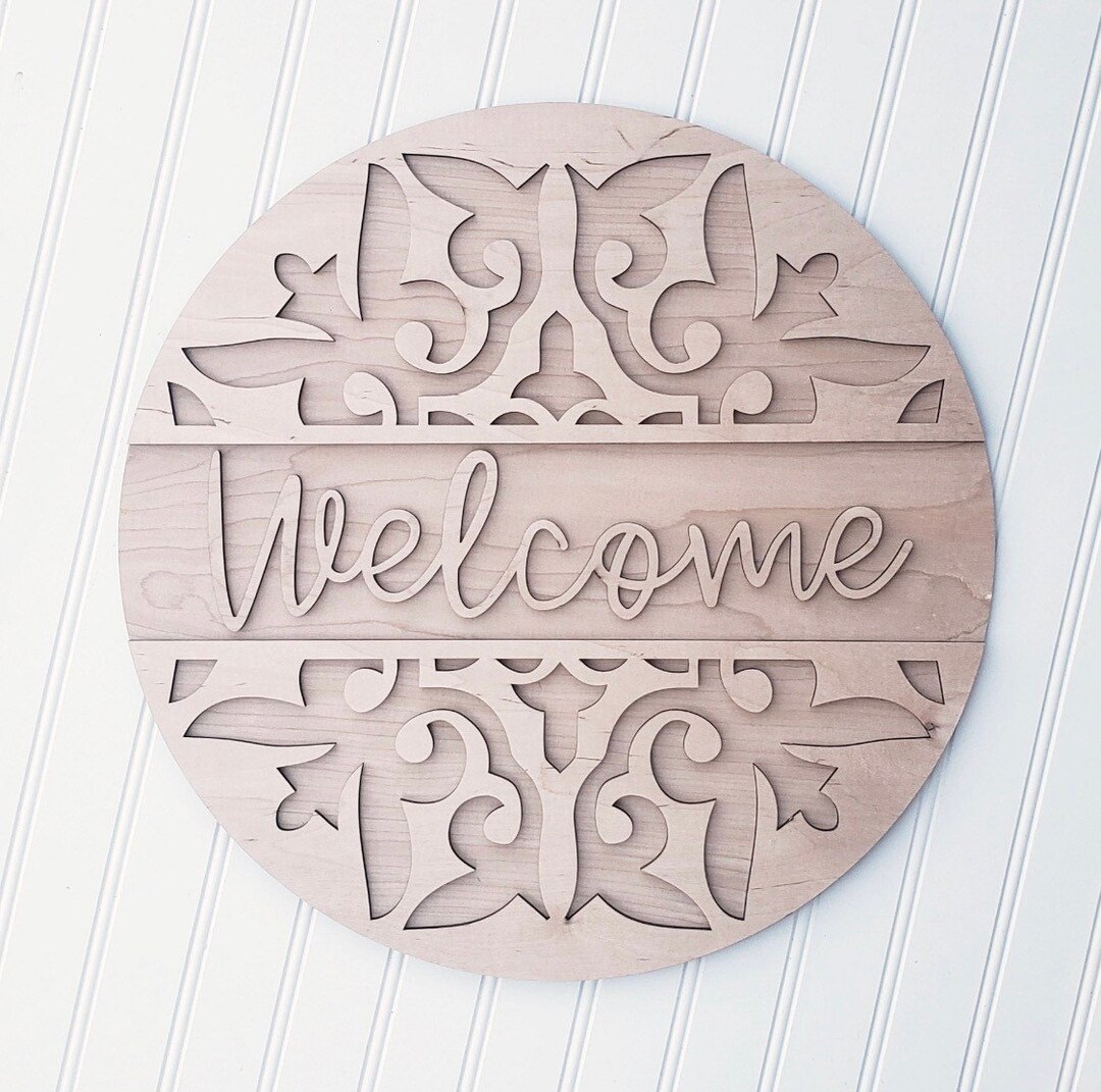 Welcome Door Hanger Blank, 3D Laser Cut Blank Door Hanger, Welcome Door ...