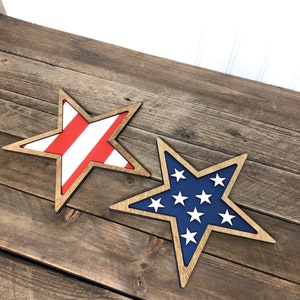 Patriotic Tiered Tray Decor, Fourth Of July Tiered Tray, USA Decorations, Stars and Stripes
