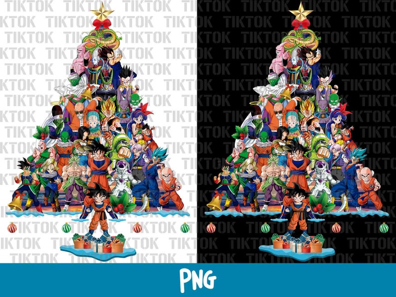 Dragon Ball christmas tree Png Goku christmas Png Vegeta Etsy