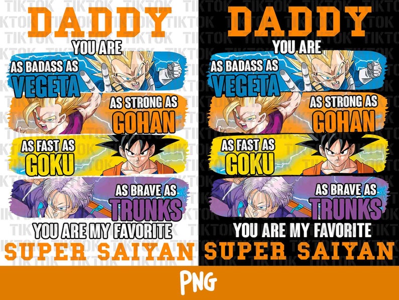 Download Fathers Day Design Vegeta Png Goku Png Super Saiyan Dad Etsy SVG, PNG, EPS, DXF File
