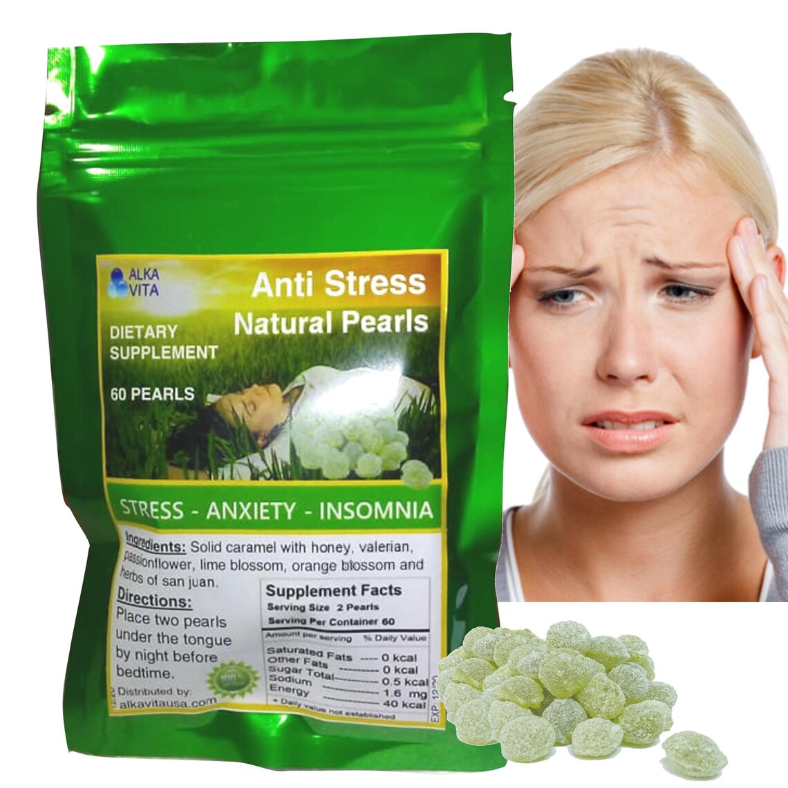 Stress Insomnia Anxiety Depression Herbal Remedy Pearls Etsy