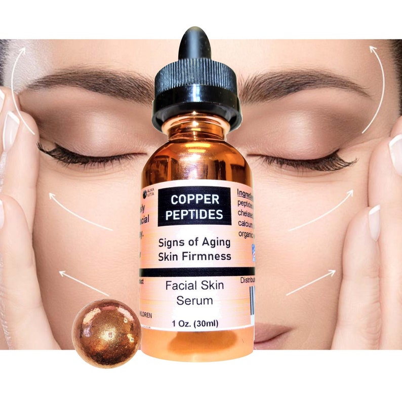 Copper Peptides Serum Facial Skin Signs of Aging Reducer Amino Etsy
