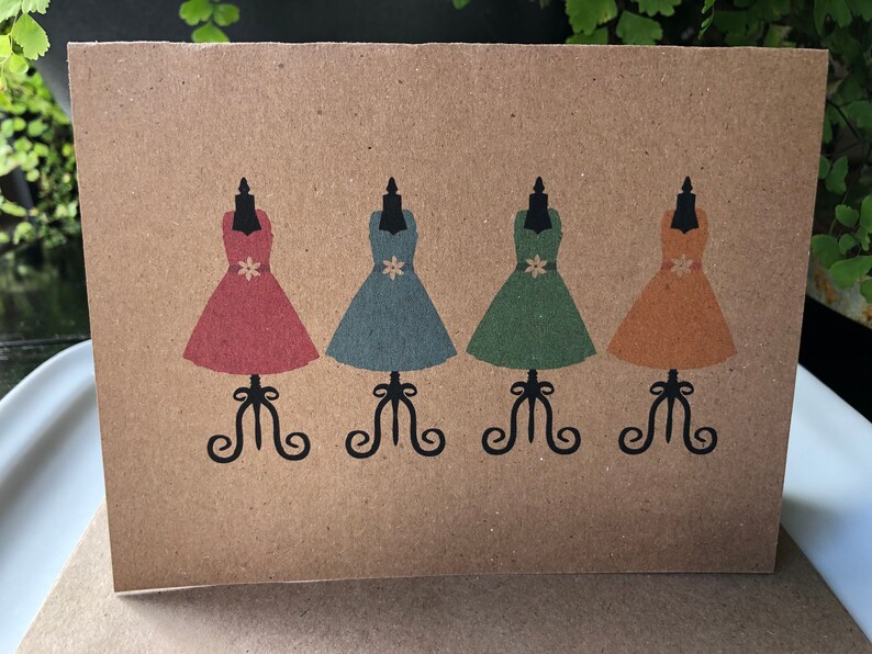 handmade recycled greeting card dresses etsy