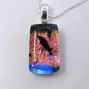 Chunky Multicolor Dichroic Glass Pendant, Fused Glass Pendant, Double Dichroic Glass, Dichroic Glass, Dichroic Glass Pendant, Fused Glass