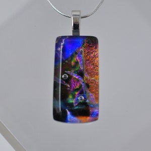 Optical Illusions Multicolor Dichroic Glass Pendant, Fused Glass Pendant, Double Dichroic Glass, Dichroic Glass, Dichroic Glass Pendant