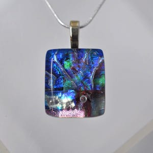 Multicolor Dichroic Glass Pendant, Fused Glass Pendant, Double Dichroic Glass, Dichroic Glass, Dichroic Glass Pendant, Fused Glass
