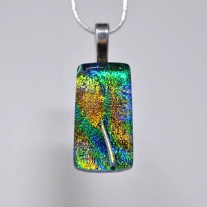 Multicolor Dichroic Glass Pendant, Fused Glass Pendant, Double Dichroic Glass, Dichroic Glass, Dichroic Glass Pendant, Fused Glass