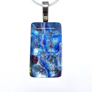 Chunky Multicolor Dichroic Glass Pendant, Fused Glass Pendant, Double Dichroic Glass, Dichroic Glass, Dichroic Glass Pendant, Fused Glass
