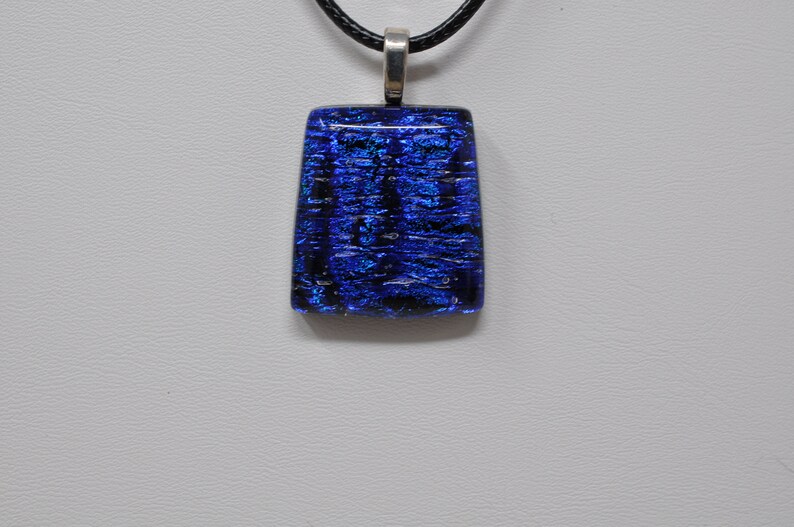 Dichroic Glass Pendant Double Dichroic Glass Fused Glass Pendant Deep Blues and Teal Dichroic Glass Pendant Dichroic Glass Fused Glass