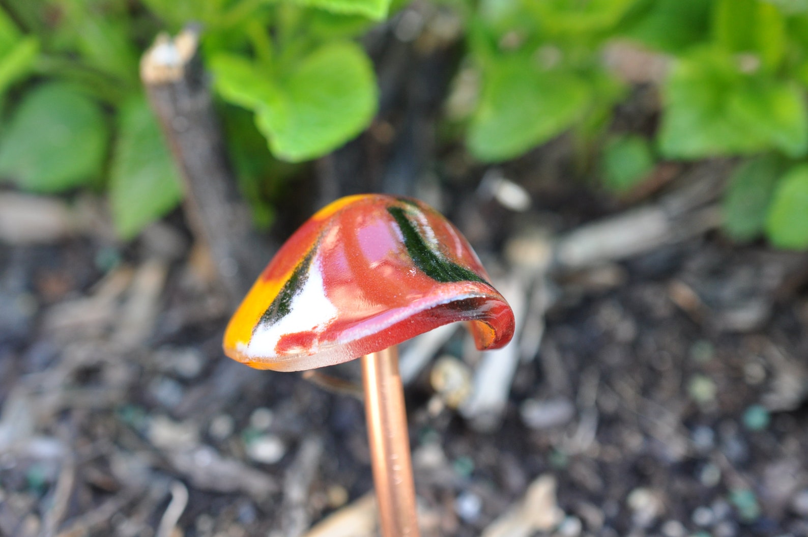 Whimsical Fused Glass Mushroom Fused Glass Garden Art Art Etsy