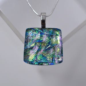 Multicolor Dichroic Glass Pendant, Fused Glass Pendant, Double Dichroic Glass, Dichroic Glass, Dichroic Glass Pendant, Fused Glass
