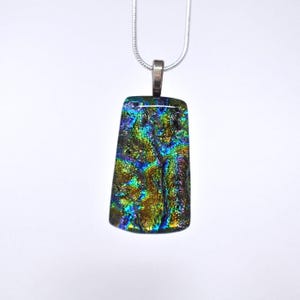 Multicolor Dichroic Glass Pendant, Fused Glass Pendant, Double Dichroic Glass, Dichroic Glass, Dichroic Glass Pendant, Fused Glass