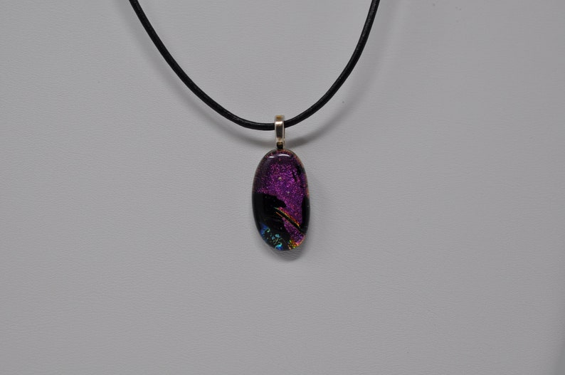 Fused Glass Dichroic Glass Purple Dichroic Glass Pendant Fused Glass Pendant Dichroic Glass Pendant