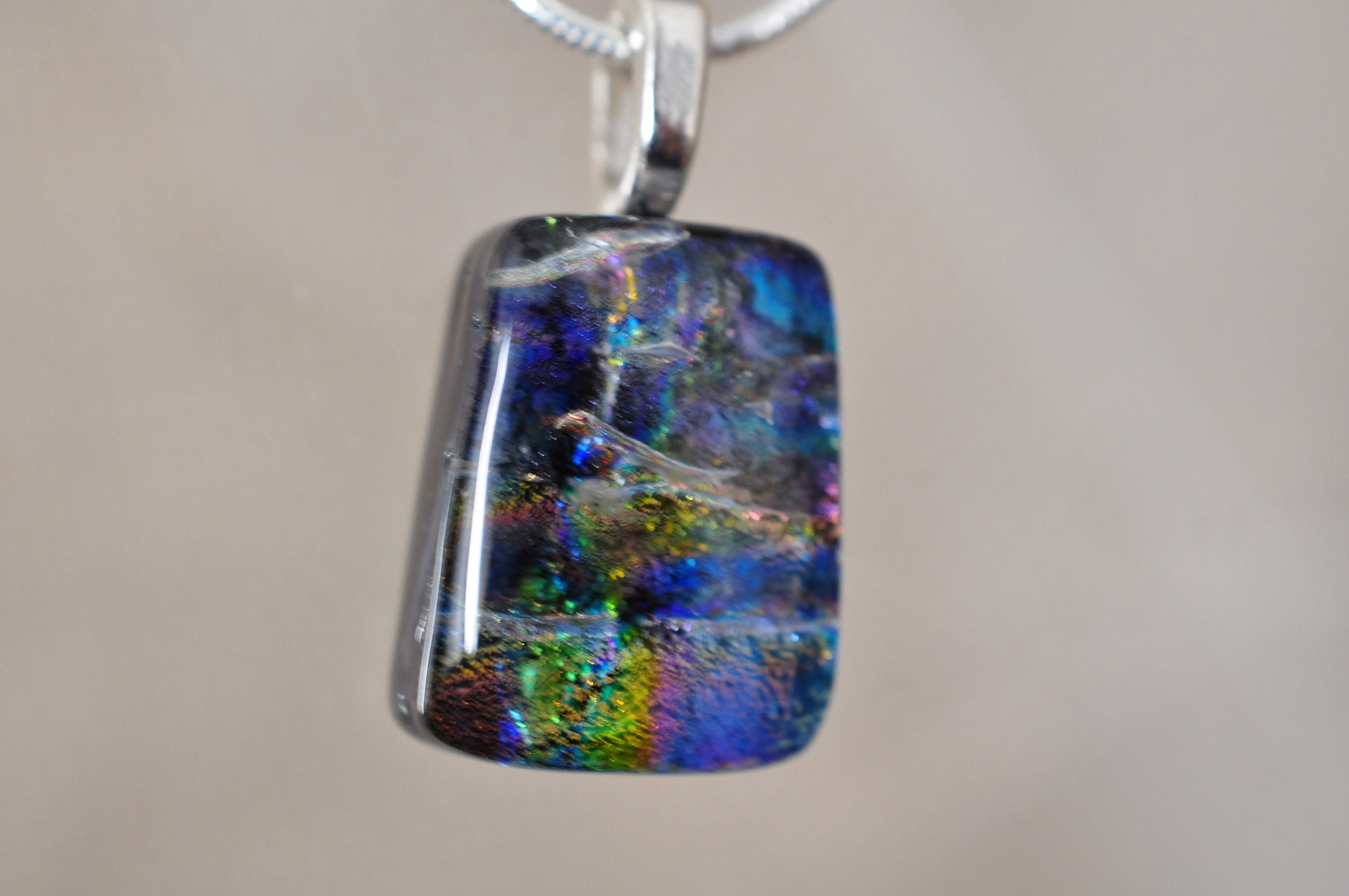 Fused Glass Double Dichroic Glass Large Multicolor Dichroic Glass Pendant Dichroic Glass Pendant Fused Glass Pendant Dichroic Glass