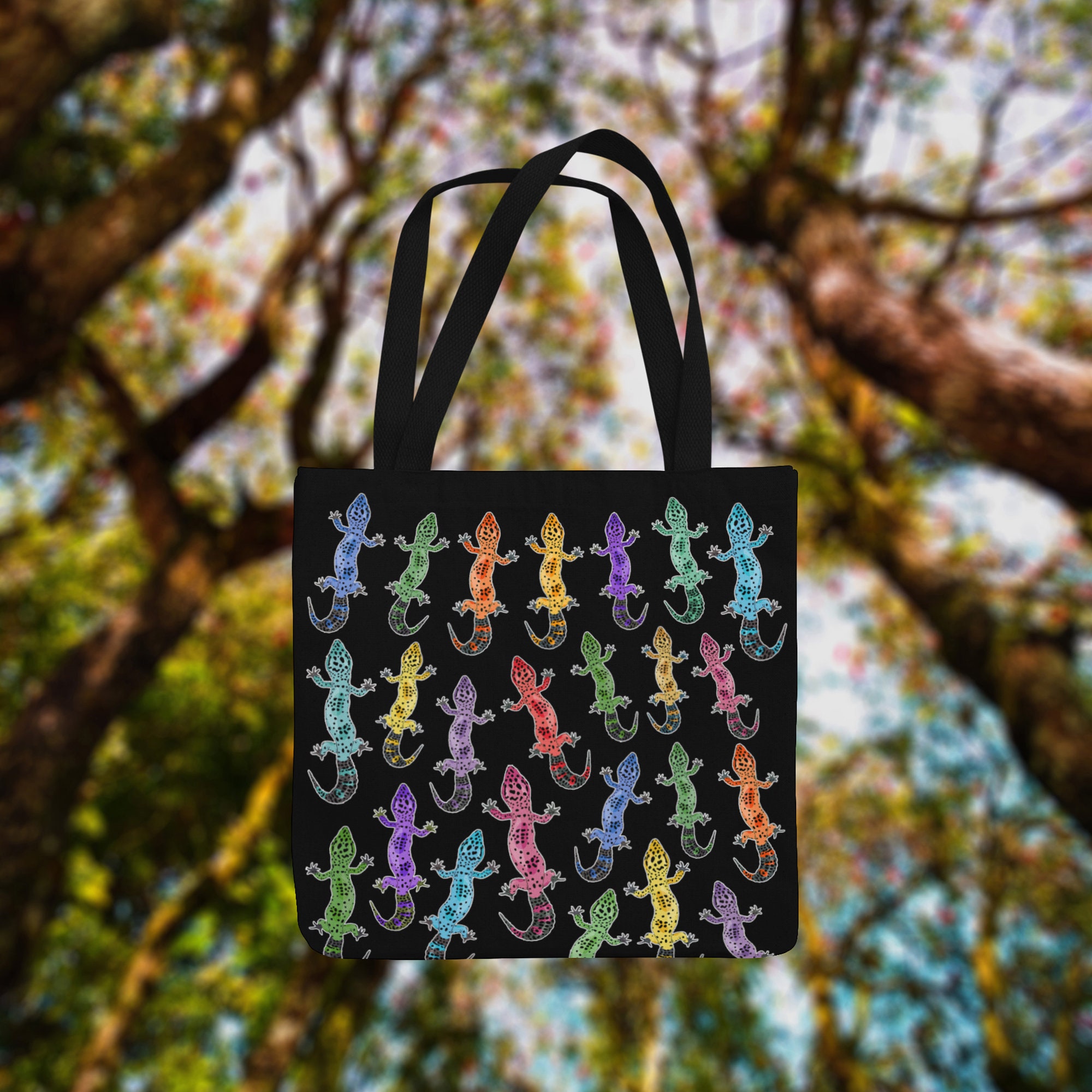 Colorful Leopard Gecko tote bag for a Gecko fan or owner who Etsy