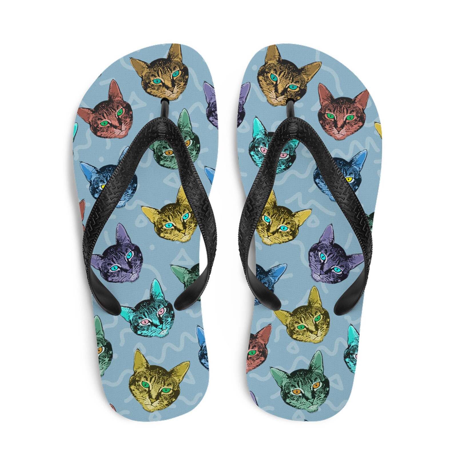 Crazy Cat Flipflops para un verdadero fan del gato o dueño Etsy
