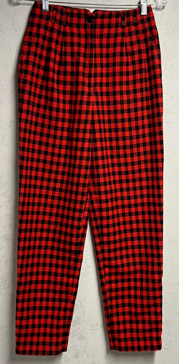 80s Deb Plaid High-Waisted Pants - image 7