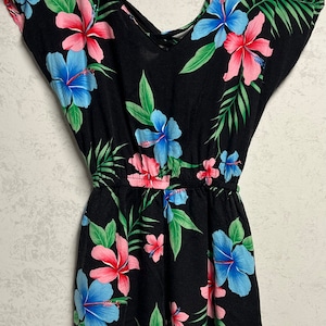 80s Tropical Shorts Jumpsuit