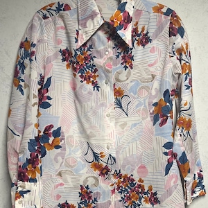 70s Floral Blouse