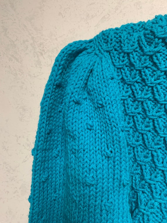 Handmade Blue Sweater - image 3